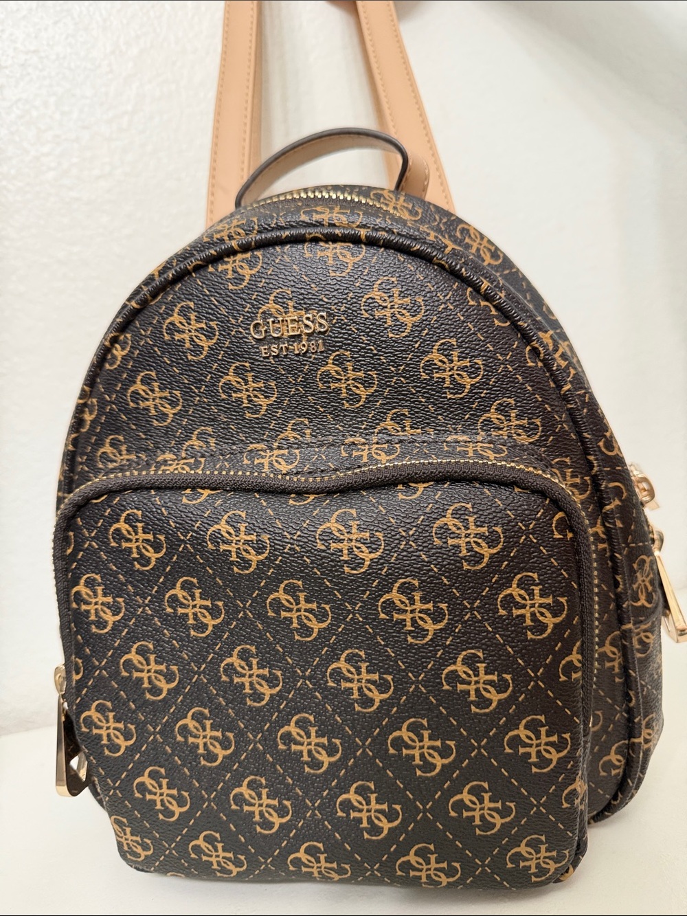 GUESS Brown/Tan Rylan Backpack - Picture 3 of 7
